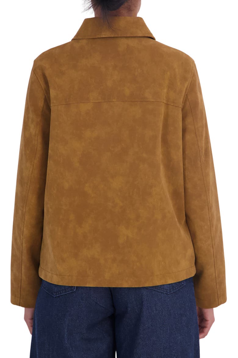 Faux Leather Car Coat, Alternate, color, COGNAC