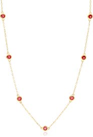 House of Frosted Multistone Station Necklace