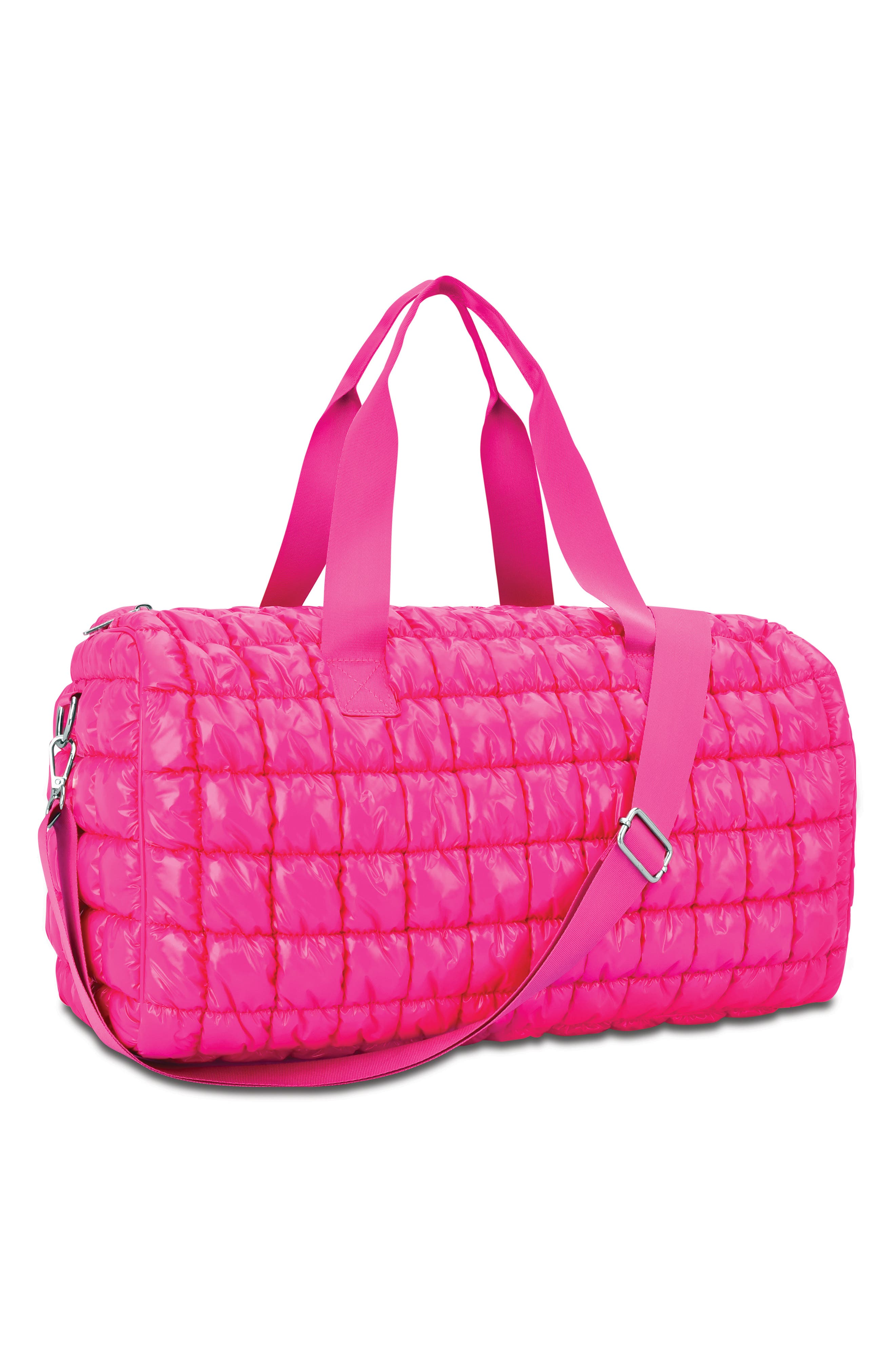 Iscream Kids' Shiny Puffer Duffel Bag, Alternate, color, Pink