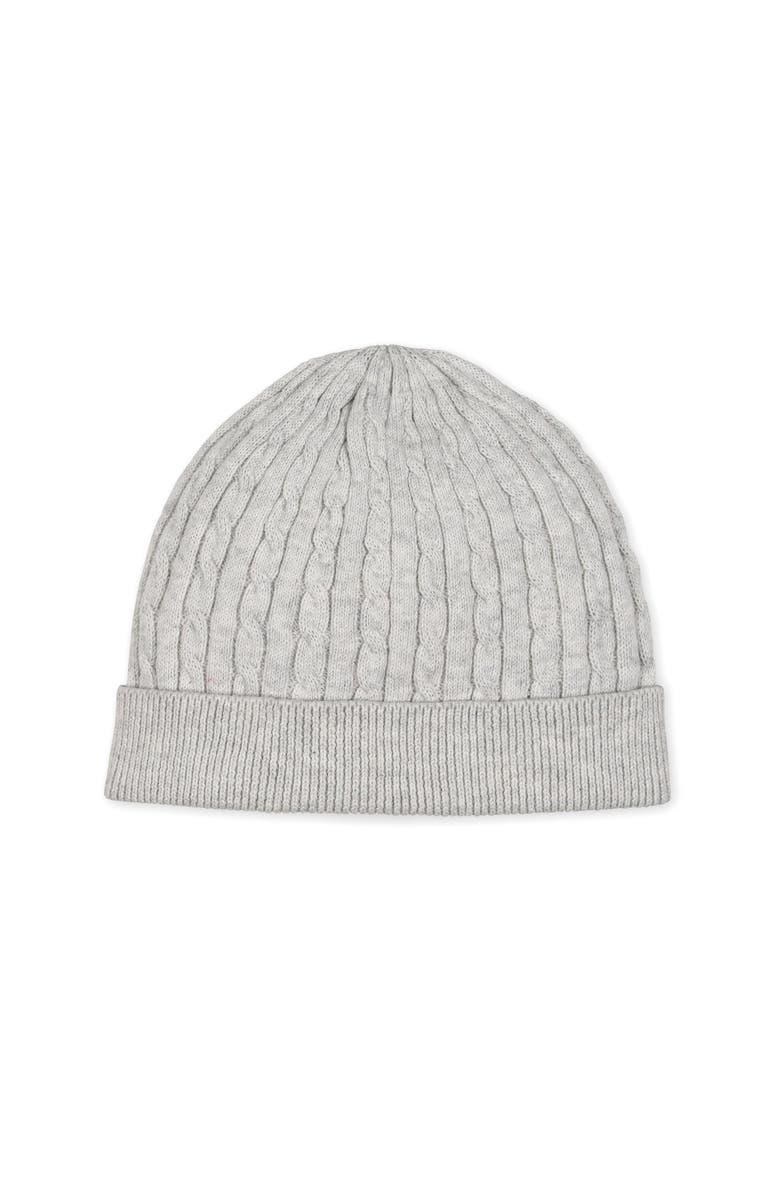 Hope & Henry Organic Sweater Beanie and Bootie 2-Piece Set, Alternate, color, Light Gray Heather Cable