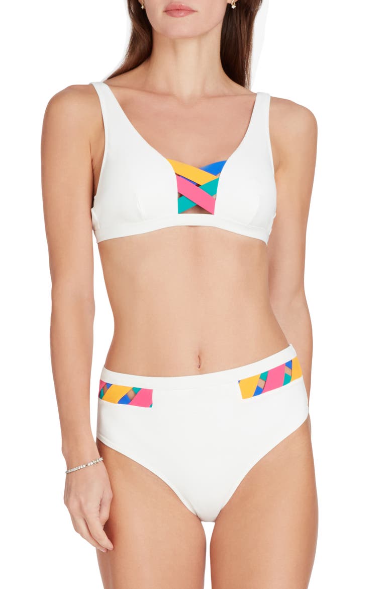 Martinique Bandage Bikini Top, Main, color, Off White