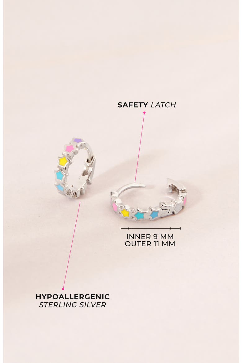 Star Cascade Huggie Hoops, Alternate, color, Multi-Color