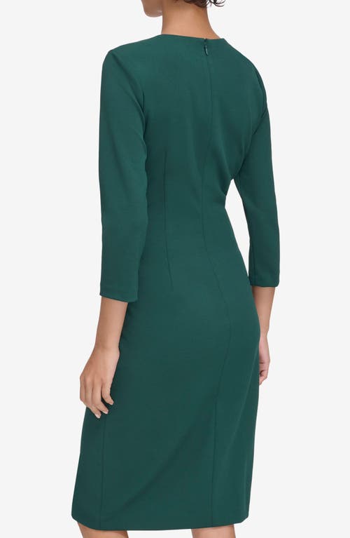 Calvin Klein Zip Bottom Midi Sheath Dress In Green