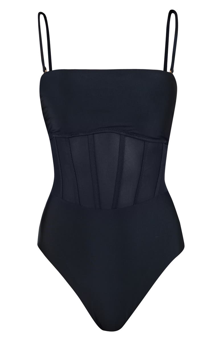 Sunshine 79 Bandeau One-Piece Swimsuit, Alternate, color, Black