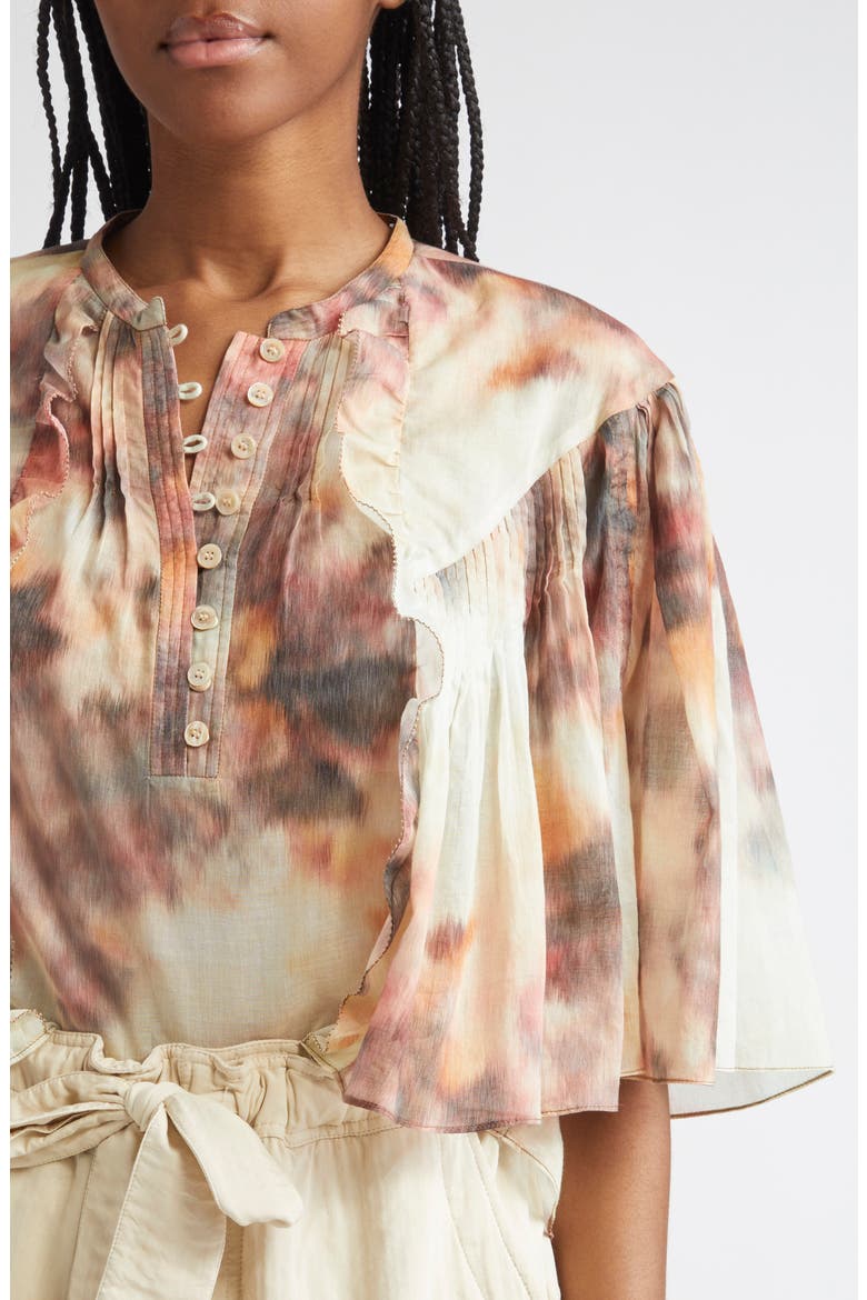 Veelia Flutter Sleeve Top, Alternate, color, BEIGE