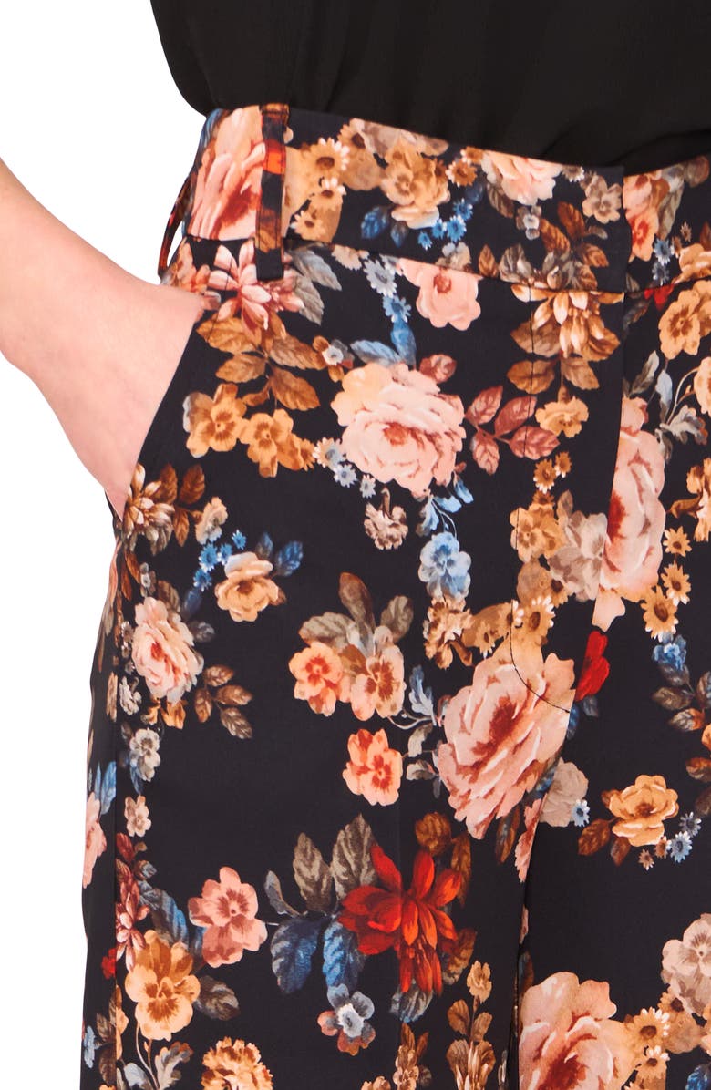 Ted Baker Floral Pants, Alternate, color, Rich Black