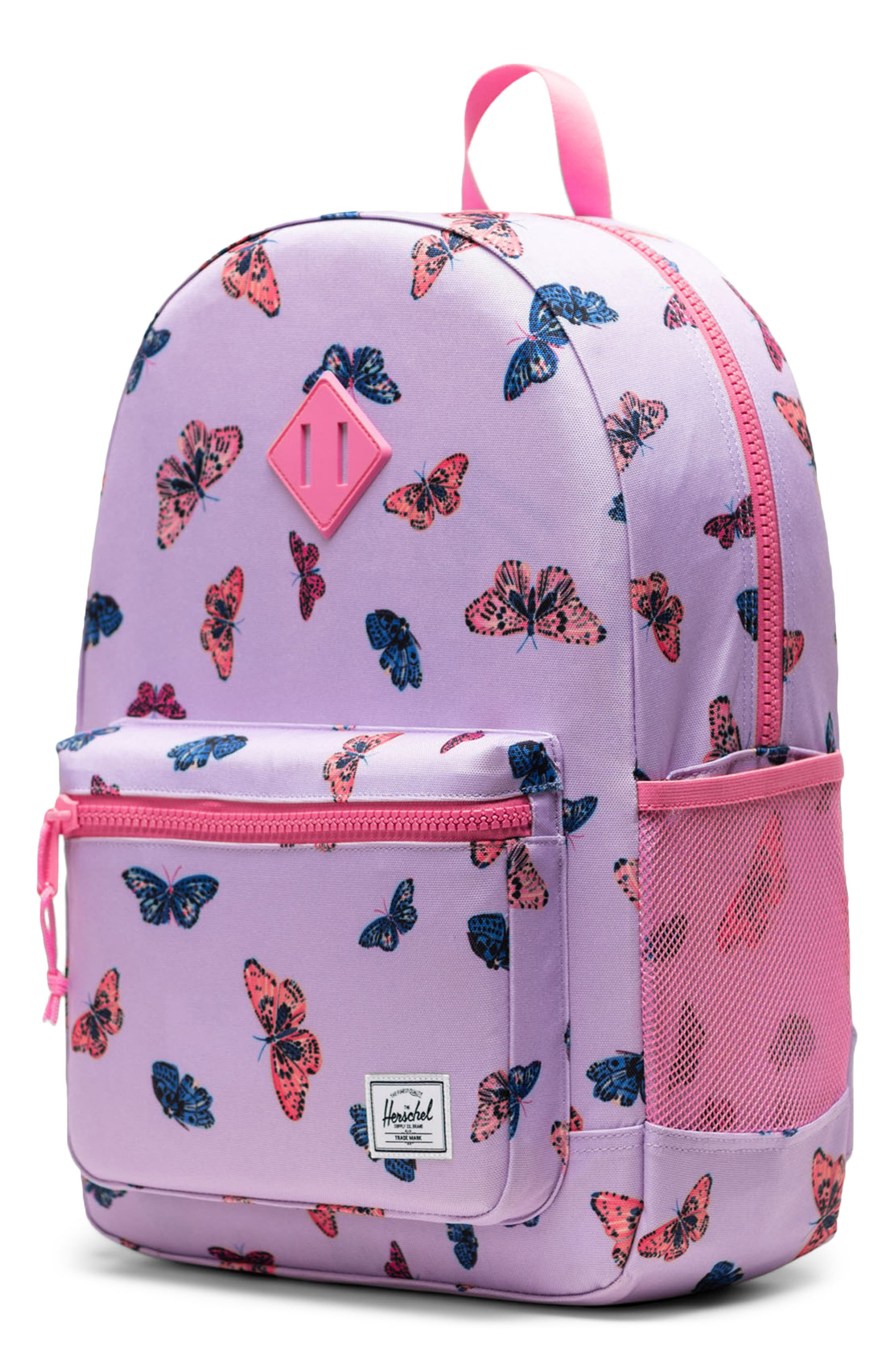 Herschel Supply Co. Kids' Heritage Youth Backpack, Alternate, color, Purple Butterfly