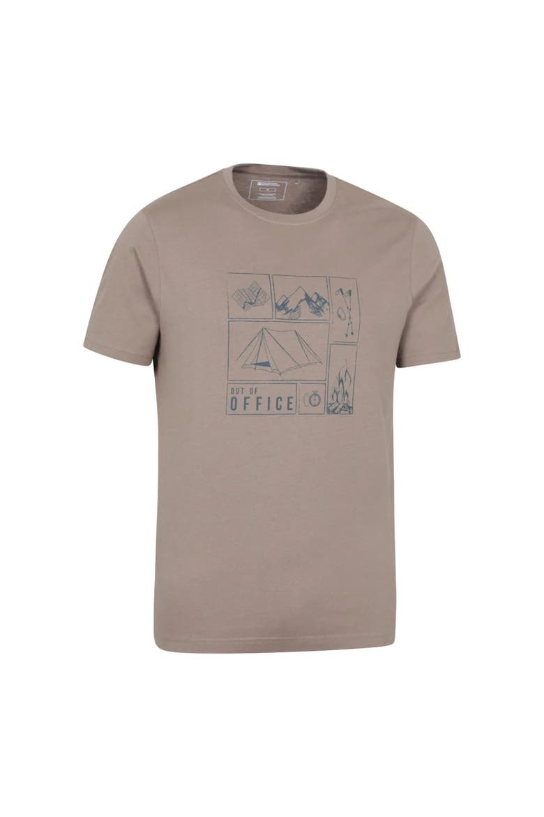 Camping Sketch Natural T-shirt, Alternate, color, Brown