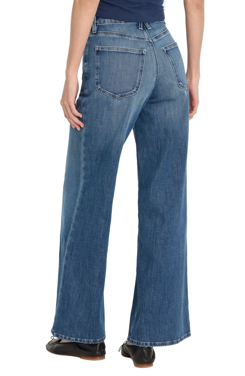 Good American Soft-Tech Good Waist Palazzo Jeans, Alternate, color, Indigo1281