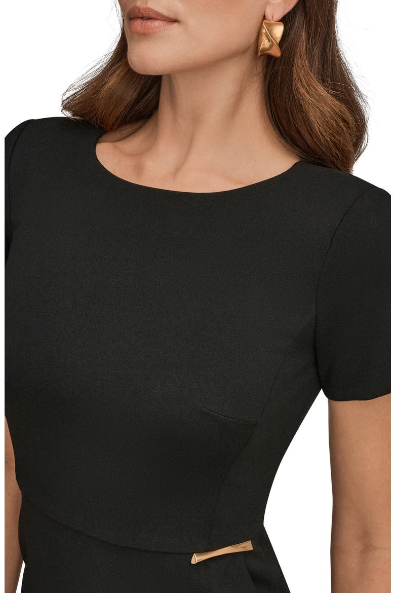 Ruffle Detail Dress, Alternate, color, BLACK