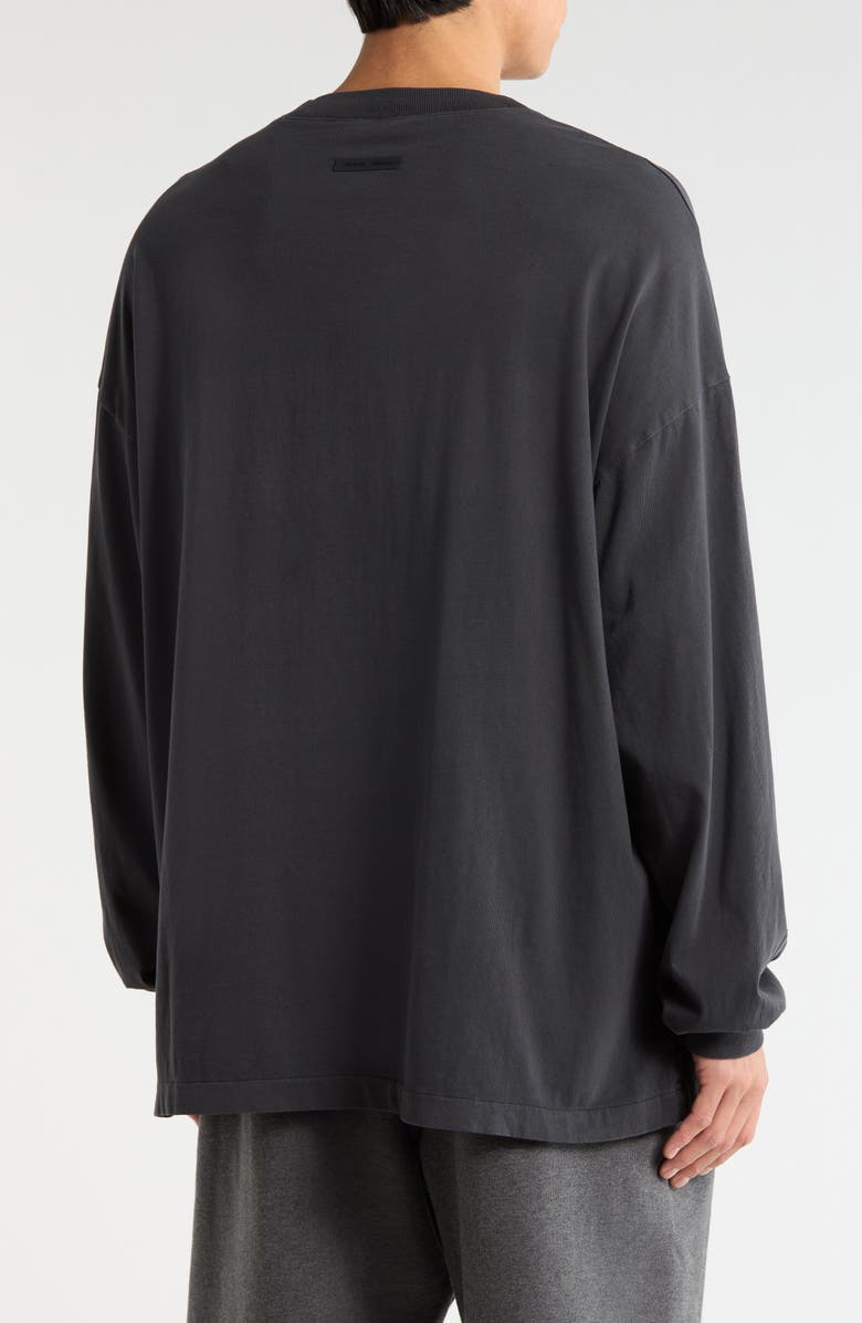 Fear of God Essentials '90s Logo Long Sleeve Cotton Graphic T-Shirt, Alternate, color, Vintage Black