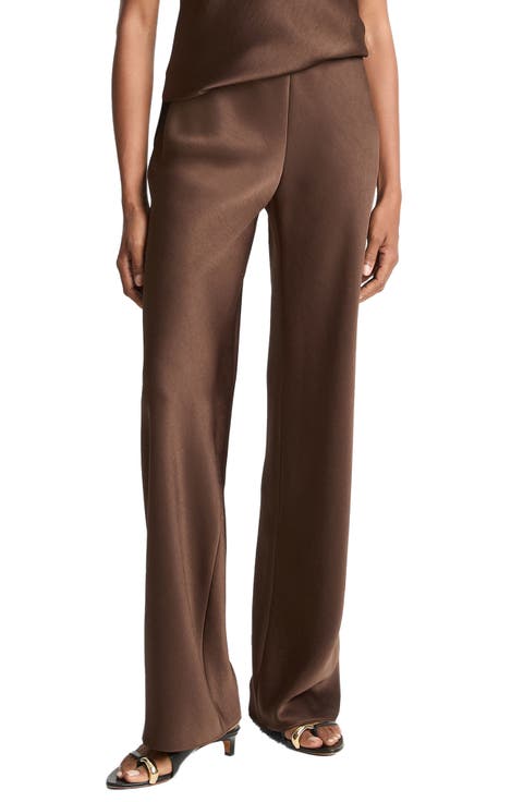 Fluid High Waist Straight Leg Pants