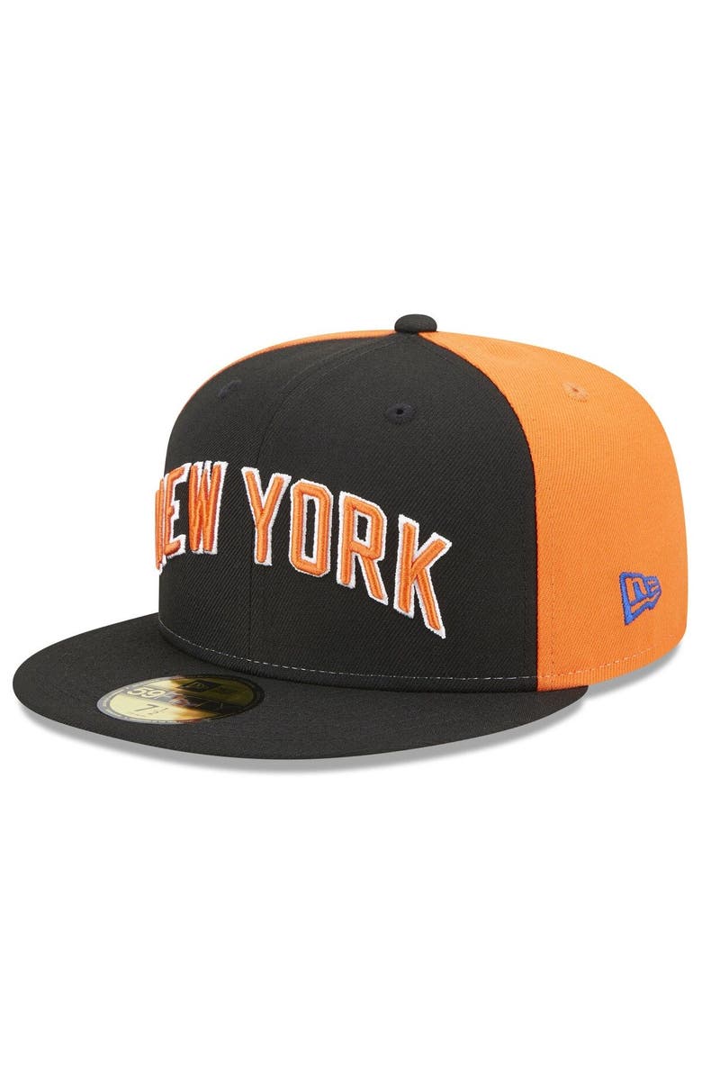 New Era Men's New Era  Black New York Knicks 2022/23 City Edition Official 59FIFTY Fitted Hat, Main, color, 