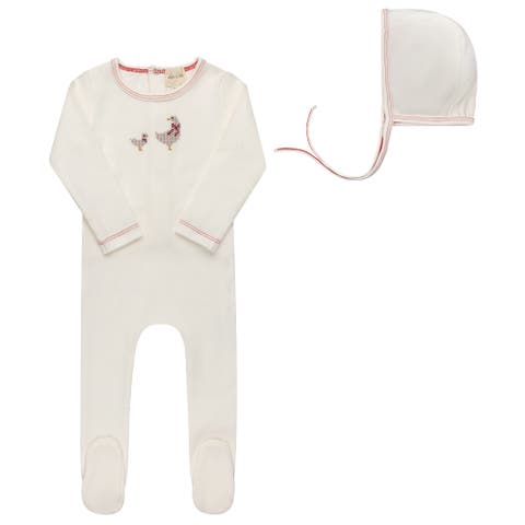 Cross Stitch Duckling Collection - Footie + Bonnet