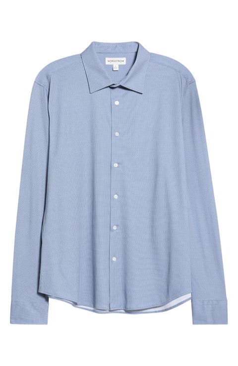 Tiller Patterned Cotton Button-Up Shirt