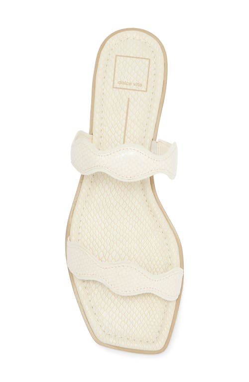 Dolce Vita Ilva Low Slide Sandal In Creme Embossed