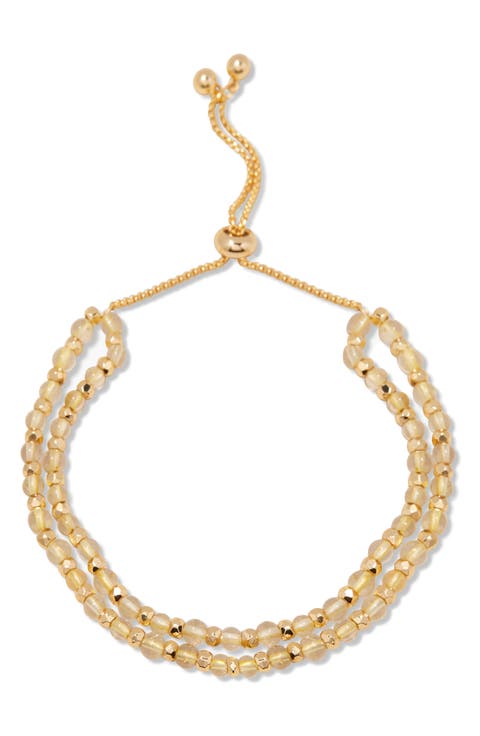 Evette Birthstone Beaded Slider Bracelet