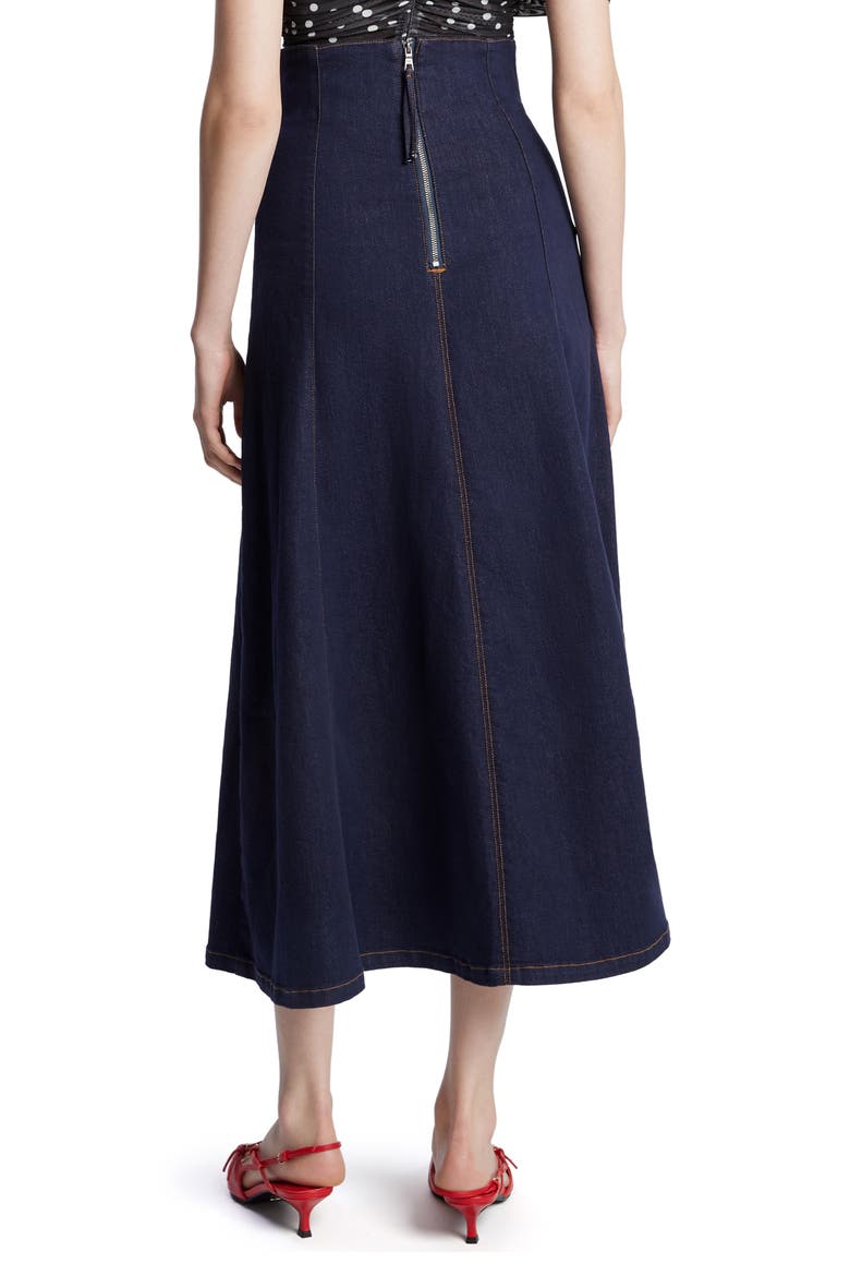 Zeta Denim Midi Skirt, Alternate, color, DARK DENIM