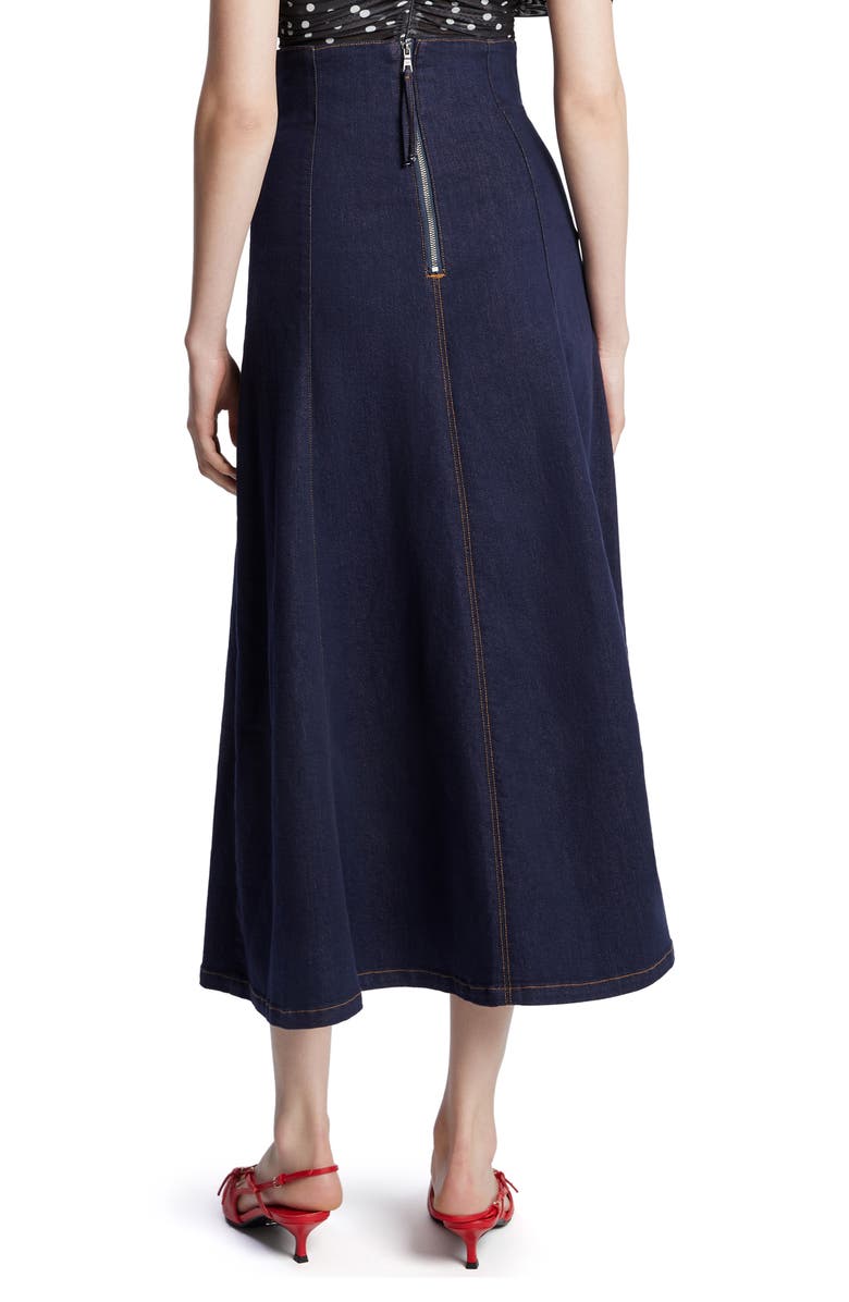 Bardot Zeta Denim Midi Skirt, Alternate, color, Dark Denim