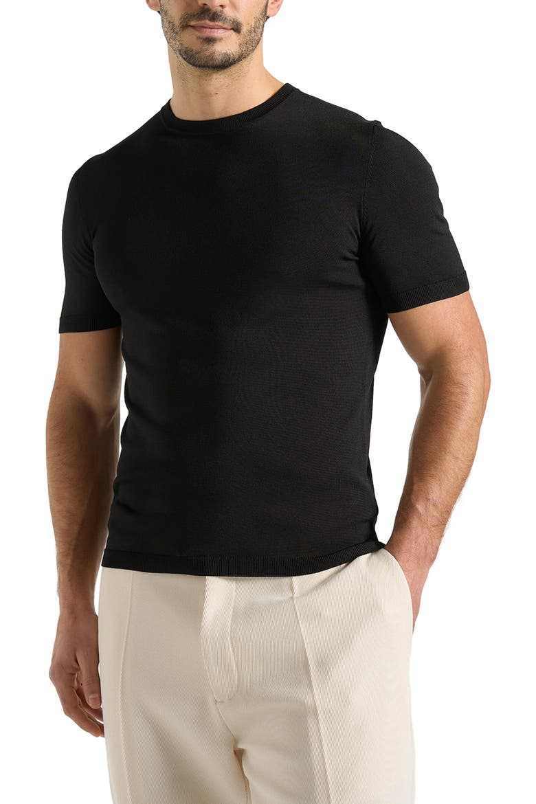 Ellis Luxe Knitted T-Shirt, Alternate, color, Black
