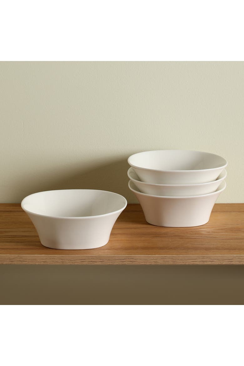 Quadro Porcelain 4-Piece Bowl Set, Alternate, color, White