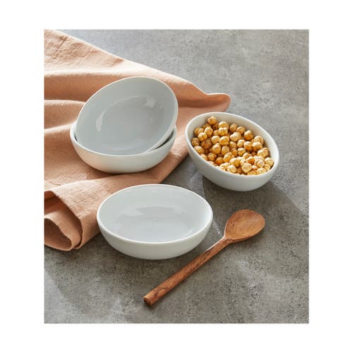 Tag Whiteware Round Bowl Set Of 4 Porcelain Dinnerware In White