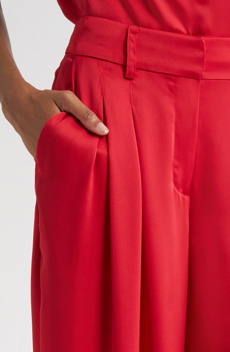 Ramy Brook Oscar Pleated Pants, Alternate, color, Scarlet Red