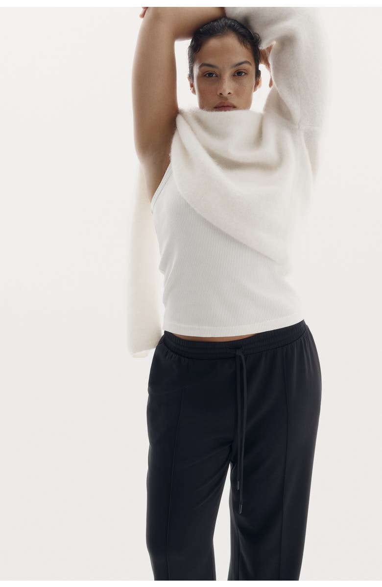 H&M Wide Crease-front Joggers, Alternate, color, Black