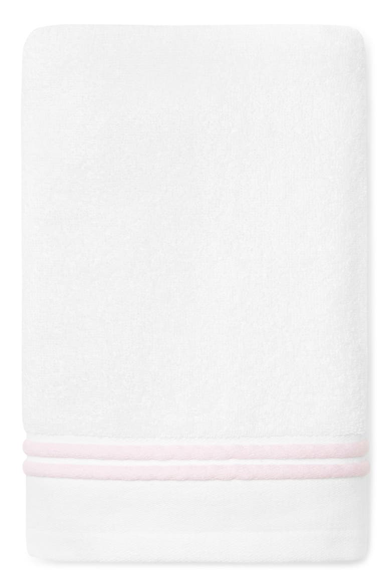 Aura Nuova Combed Cotton Hand Towel, Main, color, WHITE/ PINK