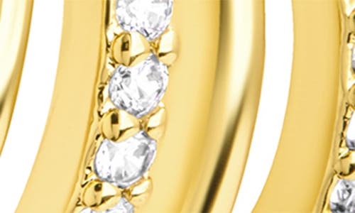 Sterling Forever Neve Micro Cubic Zirconia Hoop Earrings In Gold