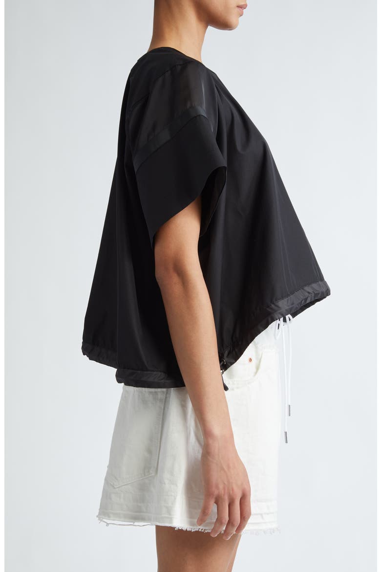 x Thomas Mason Paneled Mixed Media Top, Alternate, color, BLACK