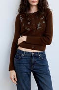 MANGO Florcita Beaded Embroidered Cardigan