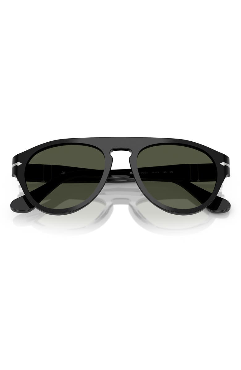 Persol 53mm Pilot Sunglasses, Alternate, color, Black / Green