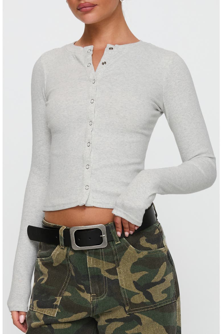Sandra Dee Crop Rib Top, Main, color, GREY