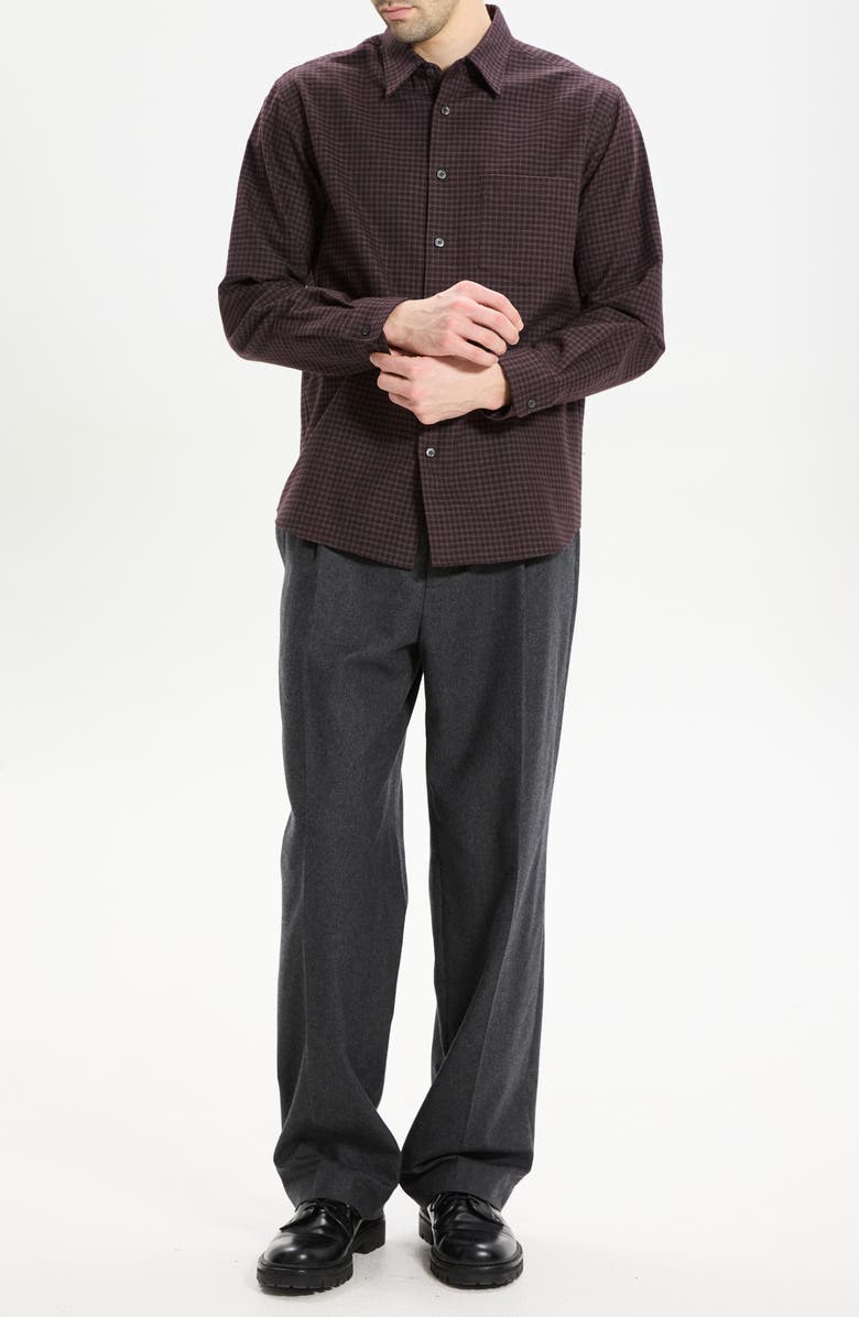 Theory Weekend Woods Check Cotton Button-Up Shirt, Alternate, color, Deep Eggplant Multi - 2I4