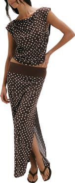 Free People Heat Wave Polka Dot Top & Skirt Set