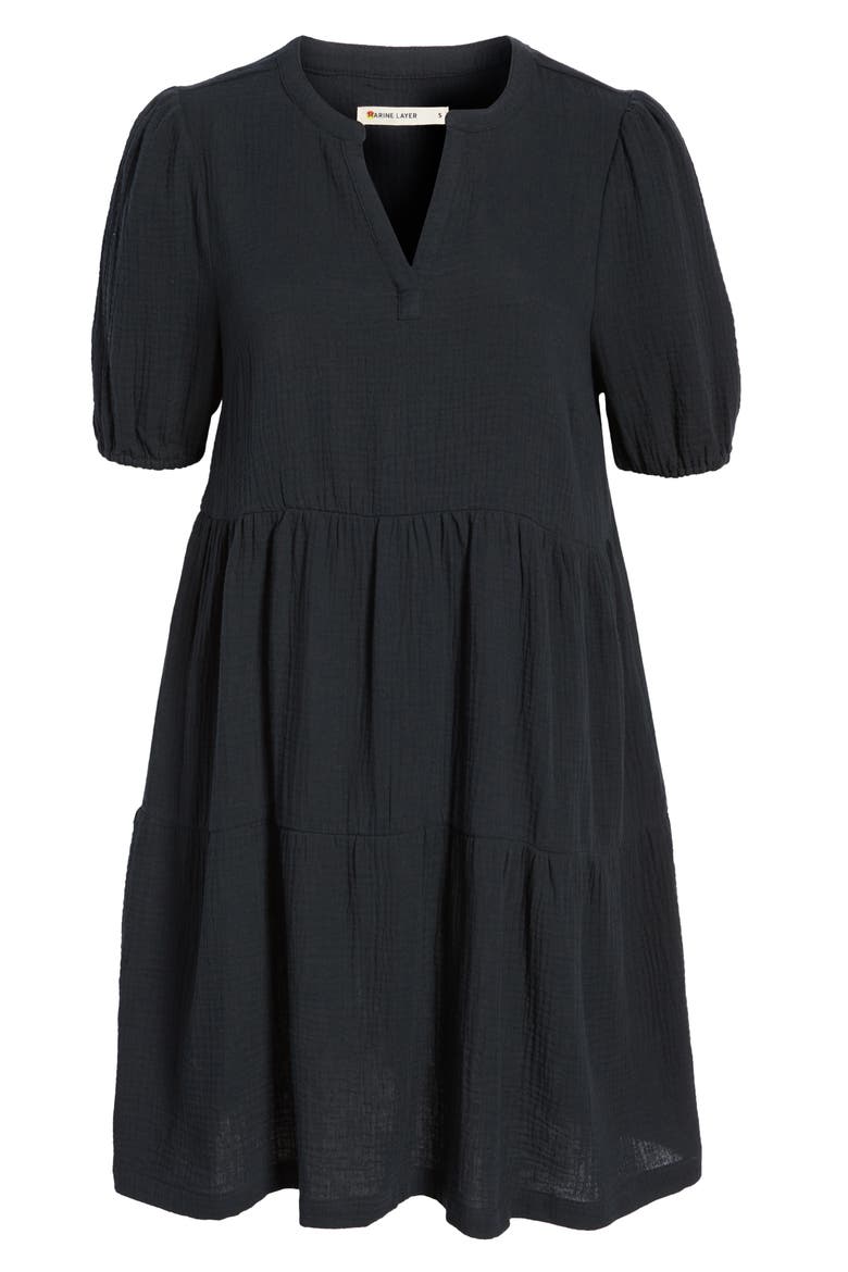 Jamie Cotton Minidress, Alternate, color, BLACK