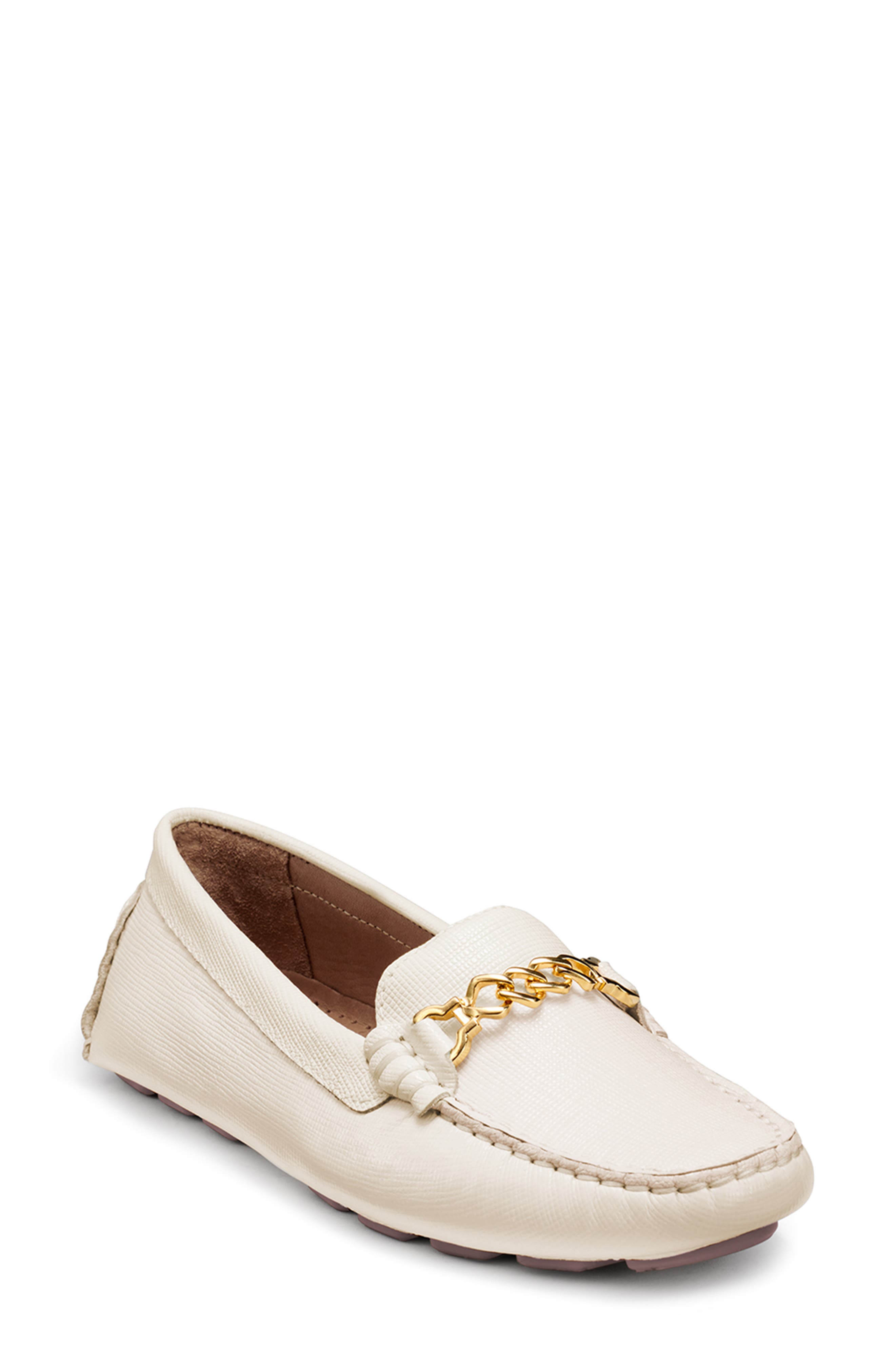 Dylan Chain Driver Loafer, Main, color, OFF WHITE
