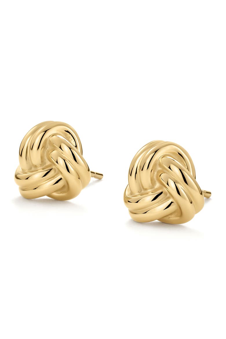 Knot Stud Earrings, Alternate, color, GOLD