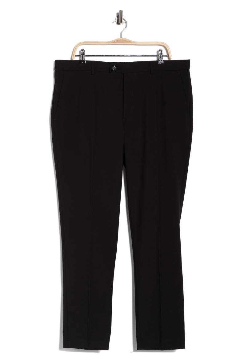 Flat Front Dress Pants, Alternate, color, BLACK