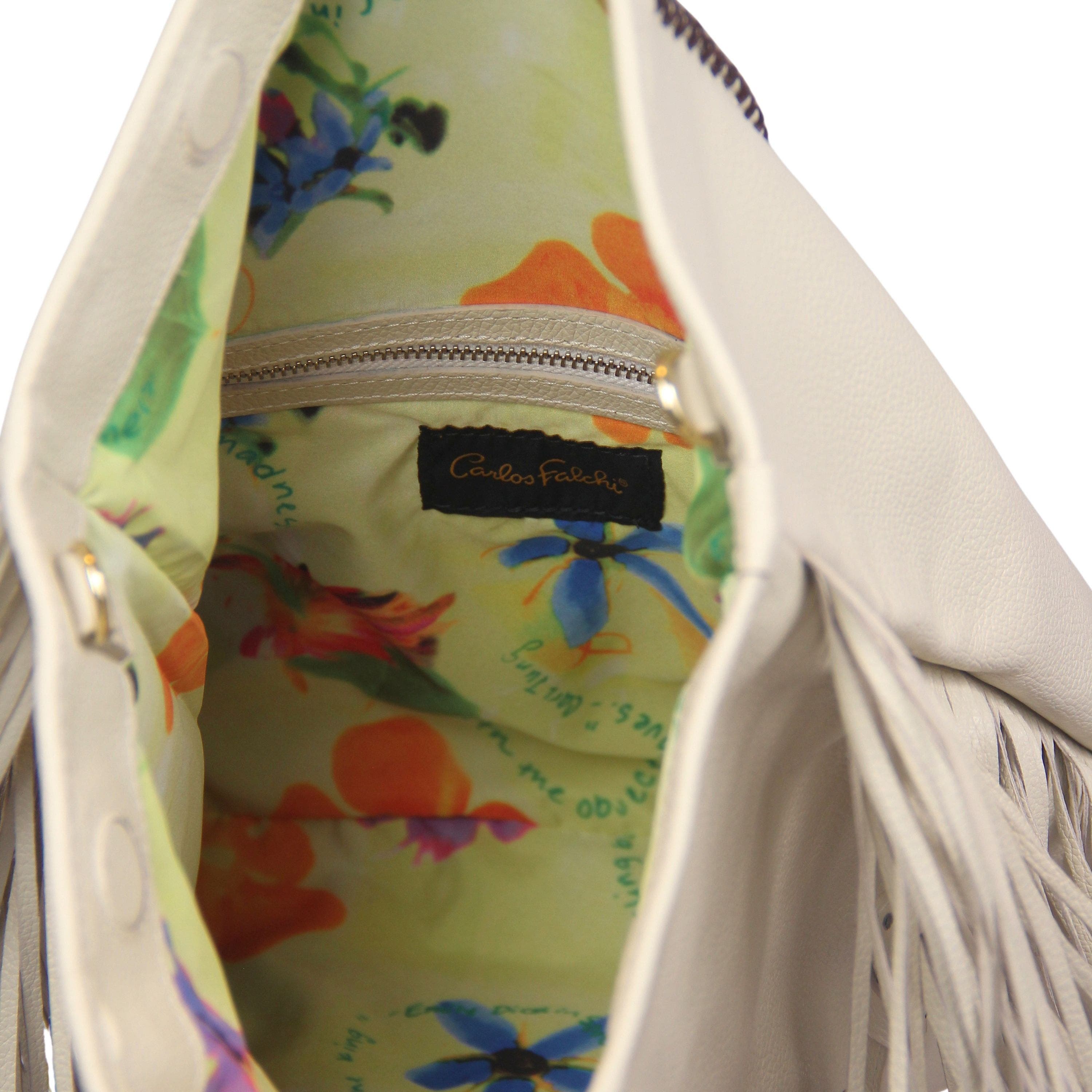 Large Fringe Leather Crossbody Messenger, Alternate, color, Winter White