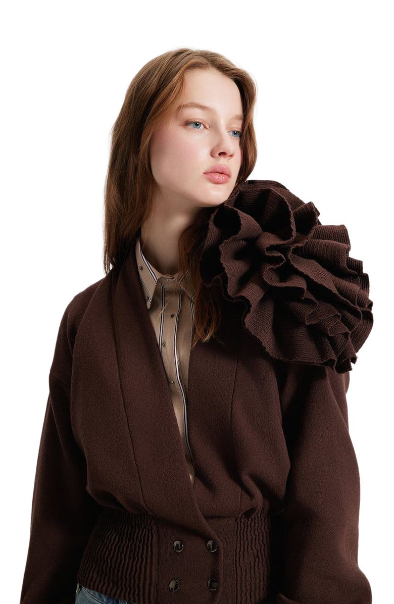 THEO The Label Nomia Short Sleeve Polo Tee, Main, color, Koffee/Wheat