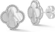 CHLOE AND MADISON Mother-of-Pearl Clover Stud Earrings