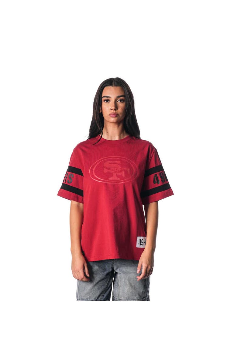 THE WILD COLLECTIVE Women's The Wild Collective Scarlet San Francisco 49ers Drop Shoulder T-Shirt, Alternate, color, Scarlet
