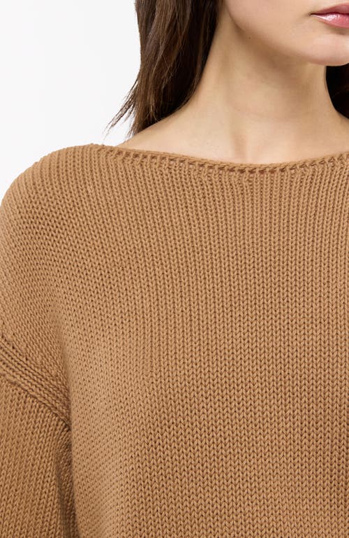 Shop Another Tomorrow Draped Knit Sweater In Toffee