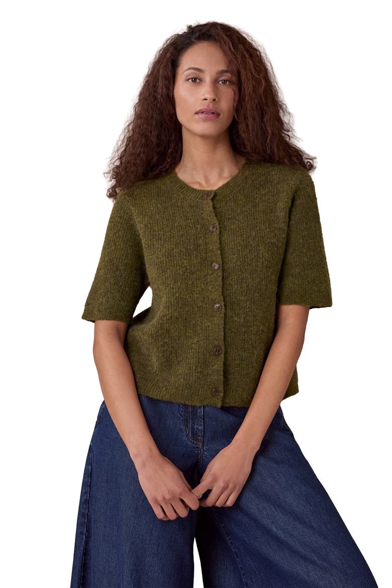 Alpaca Blend Short Sleeve Top, Main, color, Olive