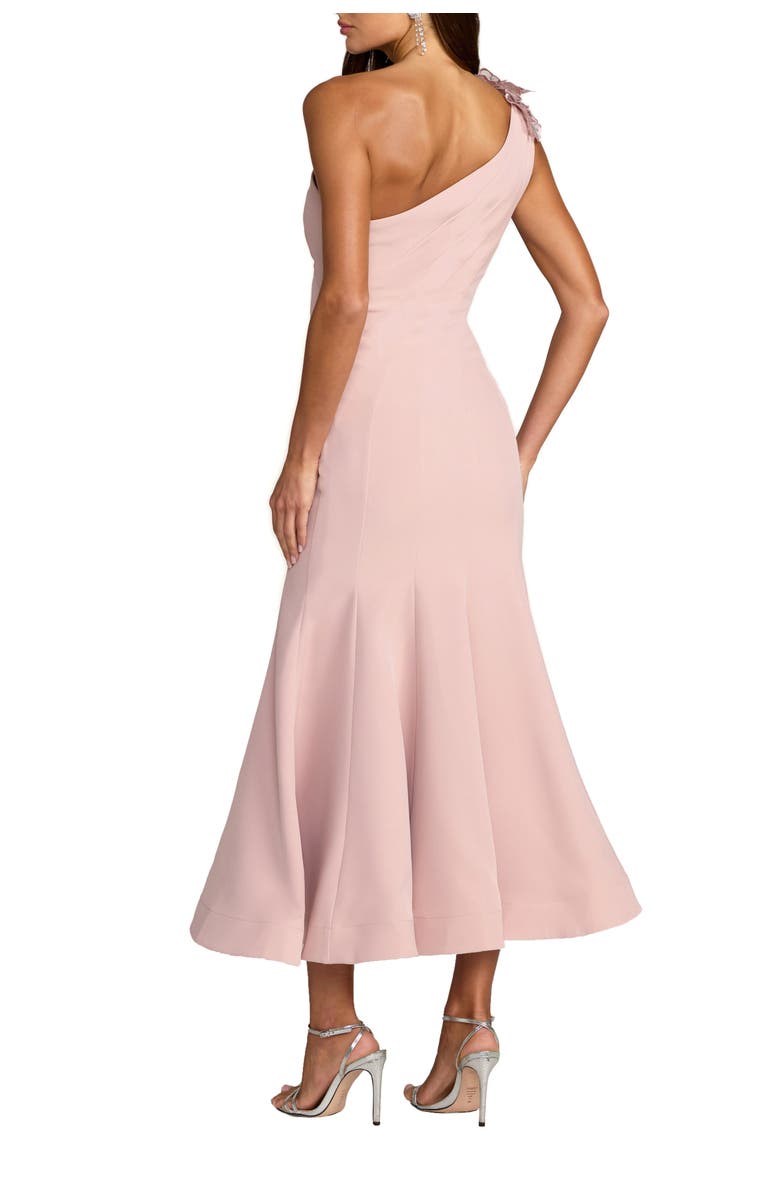 Mac Duggal One Shoulder Crepe Trumpet Midi Dress, Alternate, color, Rose
