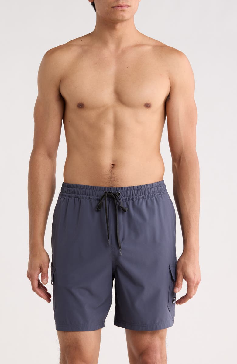 Billabong Cargo Volley Swim Shorts, Main, color, Odyssey Gray