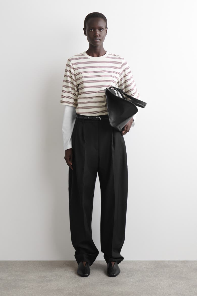 Cotton T-Shirt, Alternate, color, WHITE / RED / STRIPED