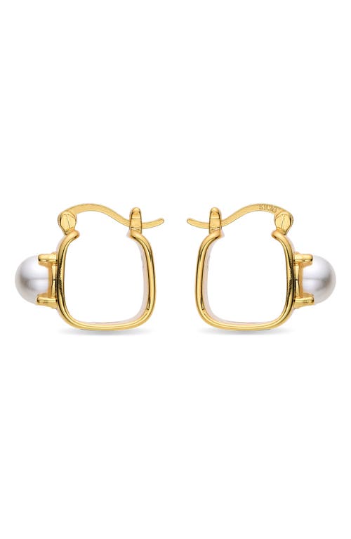 Eye Candy Los Angeles Valentine Imitation Pearl Huggie Hoop Earrings